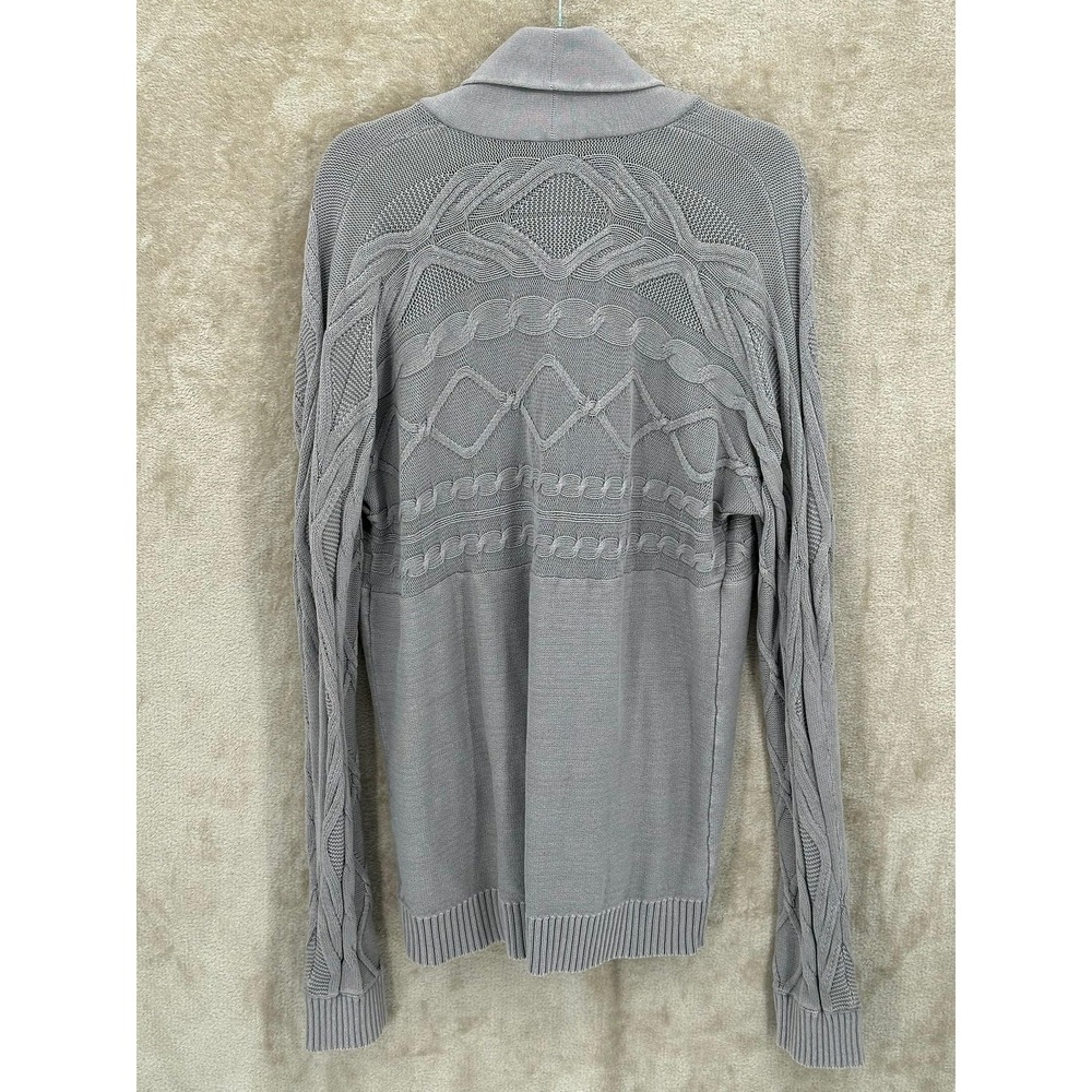 Express Sweater Mens‎ XL Tall Gray Shawl Collar Knit Cardigan Academia Preppy - Picture 3 of 8